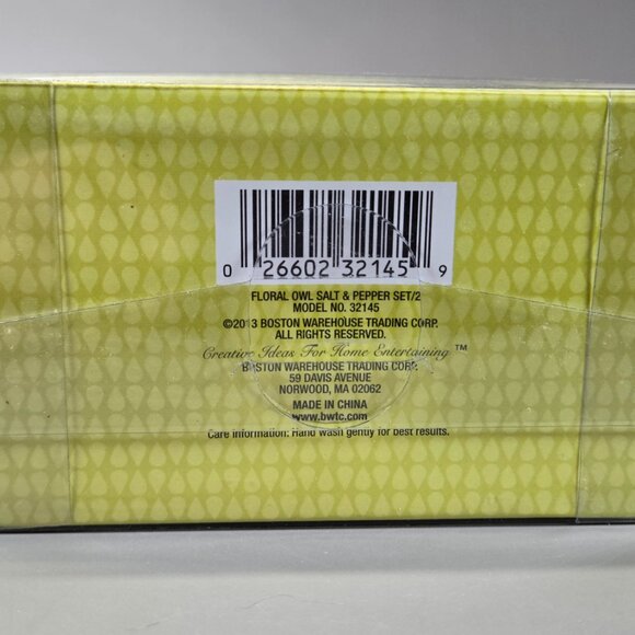 🌸 BW Floral Owls Salt & Pepper Shakers Set 🦉 - Picture 5 of 5